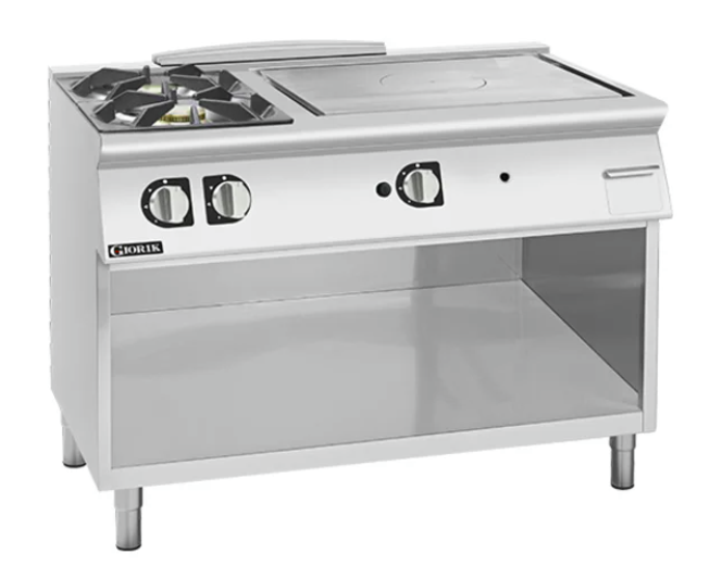Giorik TG76GTLT | 700 Series |1200mm Wide | Combination Solid Top and Gas Burner | On Open Base Ranges
