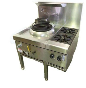 Goldstein CWA1B2D/B | 2 Open Burners | Asian Cooking Range | Duck Bill | 1 Wok  Gas