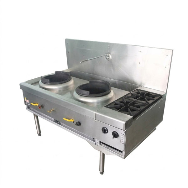 Goldstein CWA2B2D/B | 2 Open Burners | Asian Cooking Range | Duck Bill | 2 Woks  Gas