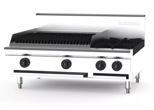 Goldstein PFB24Q2-X | 2 Burner | Gas Cooktop | with 610mm Chargrill