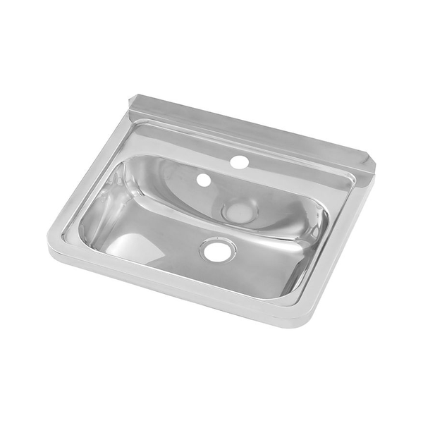 3monkeez HB-OF-1TH Hand Basin, 40mm Outlet, Includes Overflow Hole to Suit OFK2 (OFK2 Not Supplied), 304 Grade Stainless Steel - 1 Tap Hole