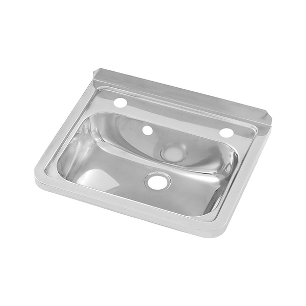 3monkeez HB-OF-2TH Hand Basin, 40mm Outlet, Includes Overflow Hole to Suit OFK2 (OFK2 Not Supplied), 304 Grade Stainless Steel - 2 Tap Hole