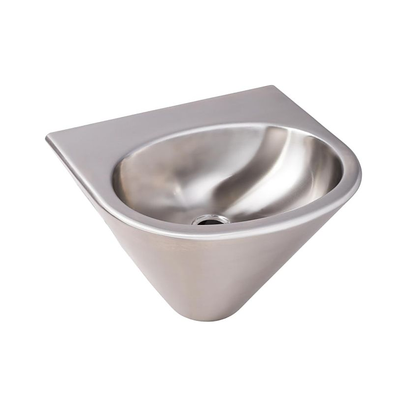 3monkeez HB-VR Vandal Resistant Hand Basin with Concealed Fixings, LHS Access Panel, 40mm Outlet, 304 Grade Stainless Steel