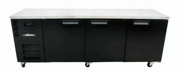 Williams Refrigeration HB3RSB Boronia Remote - 3 Solid Door Black Fridge