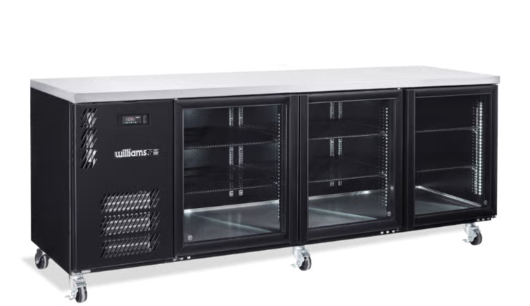 Williams Refrigeration HB3UGBHC Boronia - 3 Glass Door Back Bar Fridge