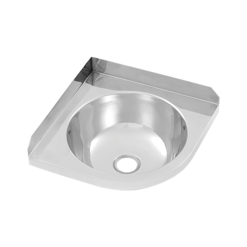 3monkeez HBCR Corner Round Wall Basin and Brackets, 40mm Outlet, 304 Grade Stainless Steel