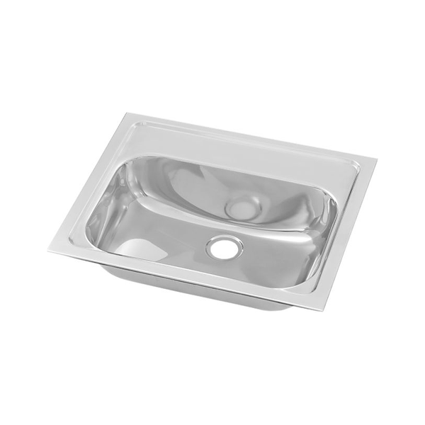 3monkeez HBF01 Inset Hand Basin with Fixing Clips and Seal, 40mm Outlet, 304 Grade Stainless Steel