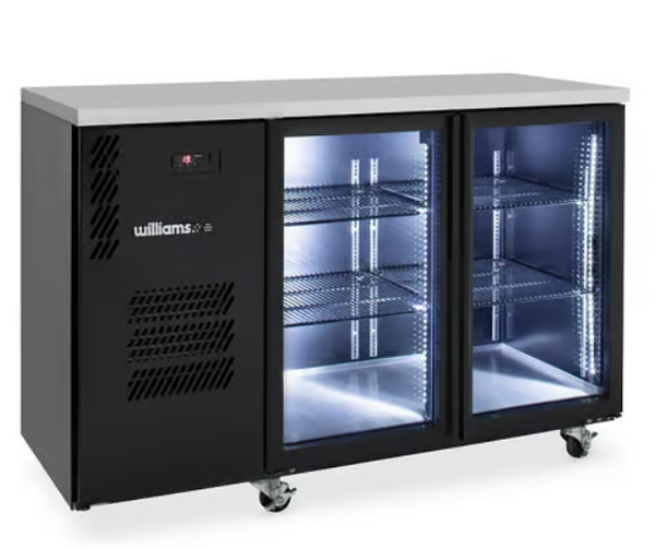 Williams Refrigeration HC2UGBHC I Cameo I General Counter I Black I Glass Door I 2 Door I Refrigerator I Back Bar Fridge