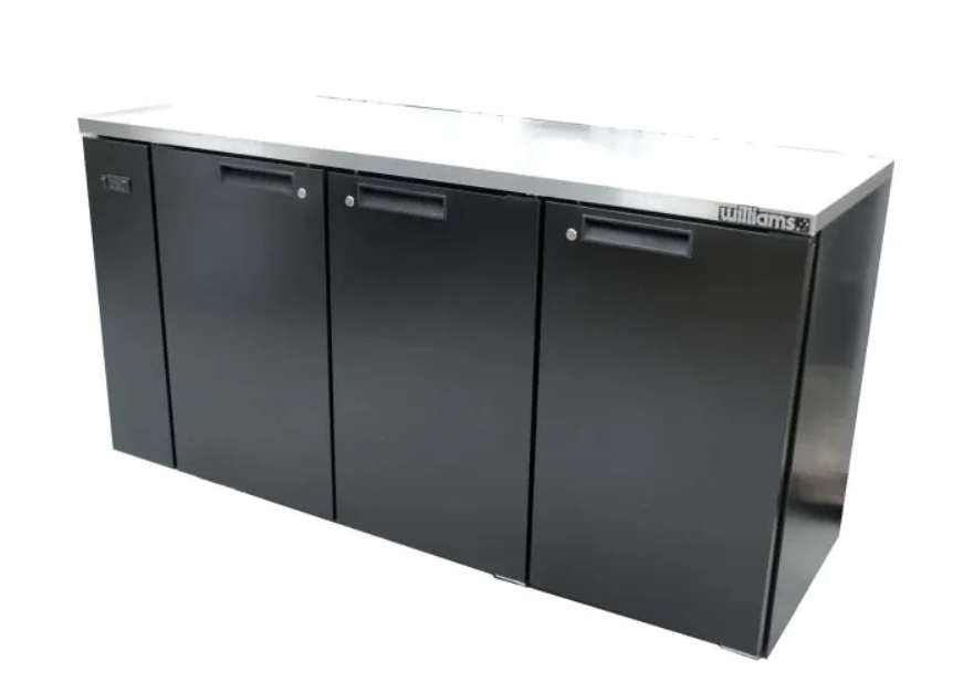 Williams Refrigeration HC3RSB I Cameo Remote I Black I Solid Door I 3 Door I Refrigerator I Back Bar Fridge
