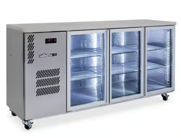 Williams Refrigeration HC3UGSHC I Cameo I General Counter I Stainless Steel I Glass Door I 3 Door I Refrigerator I Back Bar Fridge