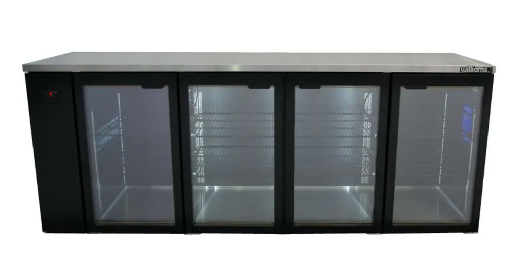 Williams Refrigeration HC4RGB I Cameo Remote I Black I Glass Door I 4 Door I Refrigerator I Back Bar Fridge