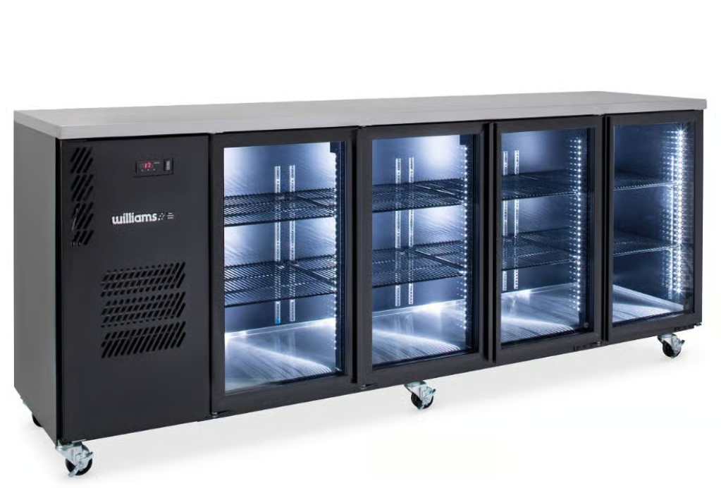 Williams Refrigeration HC4UGBHC I Cameo I General Counter I Black I Glass Door I 4 Door I Refrigerator I Back Bar Fridge