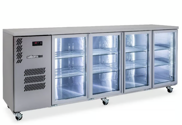 Williams Refrigeration HC4UGSHC I Cameo I General Counter I Stainless Steel I Glass Door I 4 Door I Refrigerator I Back Bar Fridge
