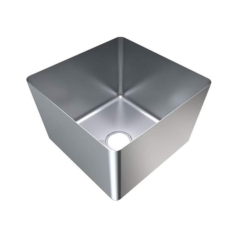 3monkeez HF17-316-90 1.5mm 316 Grade Hand Fabricated Sink Bowl, 450x450x300