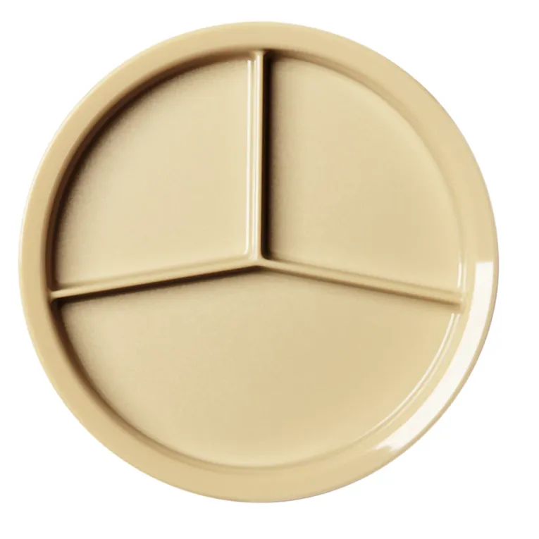 Cambro HK93BCW133 I Camwear Dinnerware Plates I Three Compartment I Heat Keeper Base I Case of 12