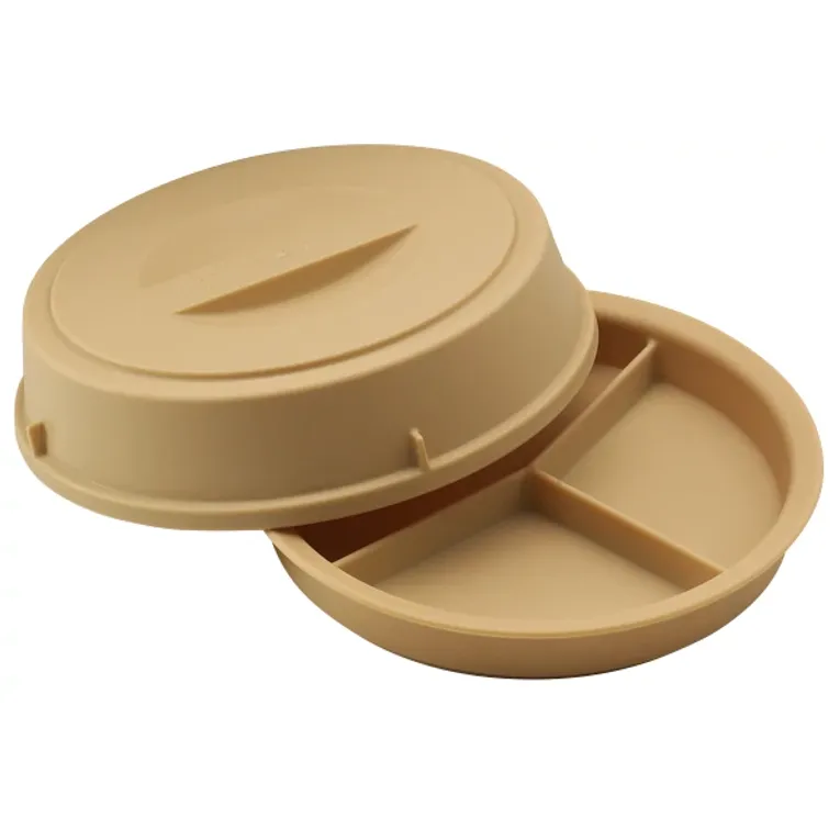 Cambro HK93CW133 I Camwear Heat Keepers - 3 Compartment Base and Cover I Beige I Case of 6