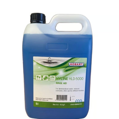 Hobart HLD-5000-5L | Glass Rinse Aid | Rinse Aid for Demineralised Water | Dishwasher Cleaning Solution | 4x5L