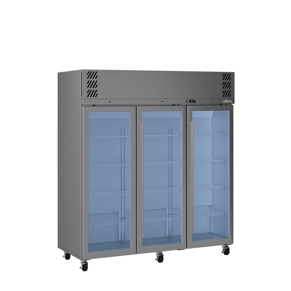 Williams Refrigeration HP3GSHC I Stainless Steel I Glass Door I 3 Door Refrigerator I Refrigerator I Commercial Refrigerator