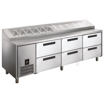 Glacian HPB2476DDD 3 Door Pizza Bar with Drawers