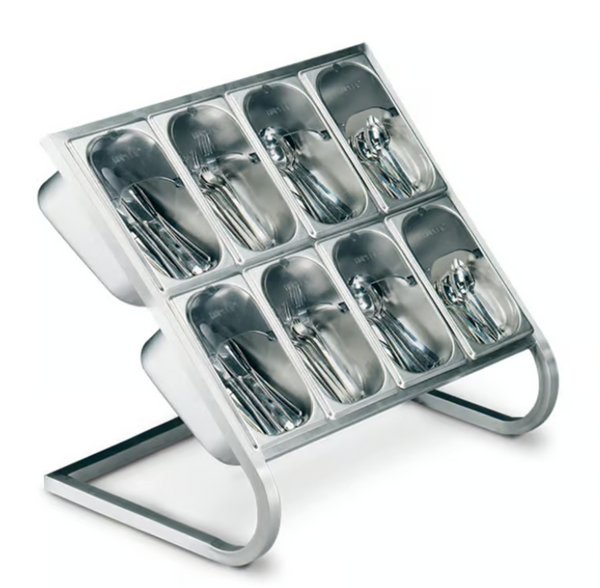 Hupfer BA-8XGN | 8 x GN Cutlery Containers | With Support Frame | Stainless Steel | Cutlery Holder

