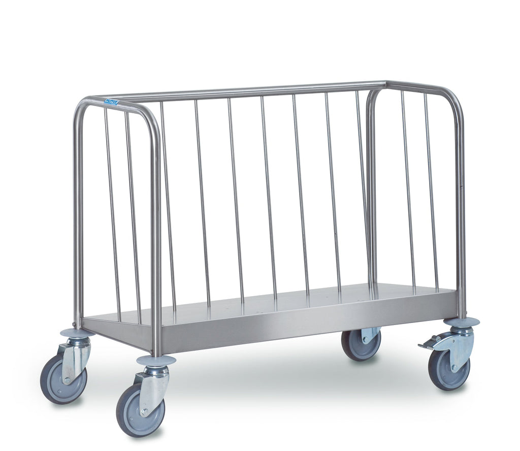 Plate Trolley, Hupfer TETW-1-6-26,  Stainless Steel, Trolley, Low Version, Single Sided, Extra Deep
