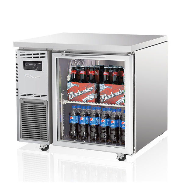 Turbo Air KGR9-1-N | Glass 1 Door Fridge | 198ℓ | Undercounter Fridge | Glass Door Fridge