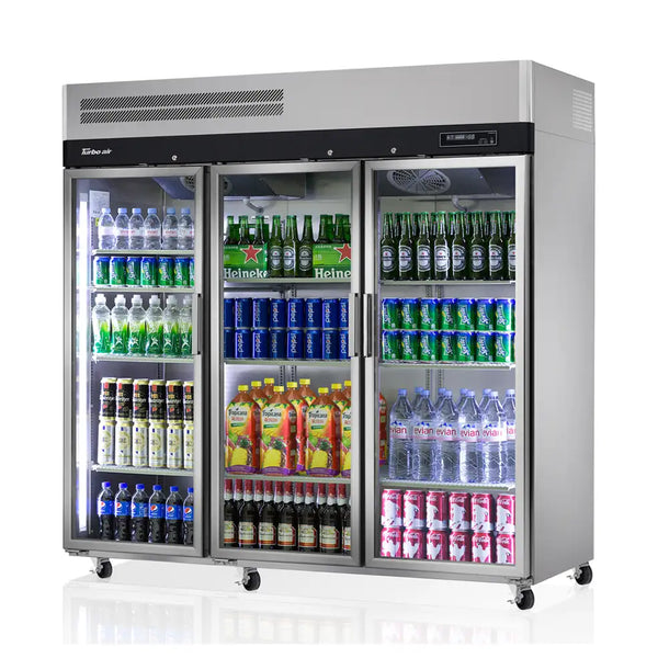 Turbo Air KR65-3G-N | 3 Glass Door | Top Mount Display Fridge | 1876L  | Upright Fridge Glass Door