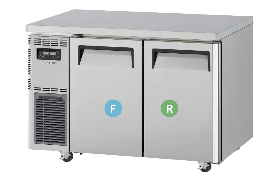 Turbo Air KURF12-2-N | 1 Door Fridge | 1 Door Freezer  | R:121 F:136ℓ | Front Breathing | Undercounter Dual Temp Fridge / Freezer