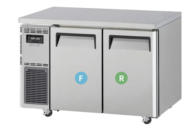 Turbo Air KURF12-2-N | 1 Door Fridge | 1 Door Freezer  | R:121 F:136ℓ | Front Breathing | Undercounter Dual Temp Fridge / Freezer