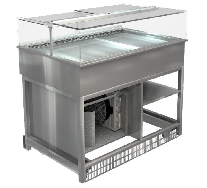 Cossiga LPRF12 | Freestanding LP Plus Refrigerated | Solid Front | With Rear Acrylic Doors | Fridge | Chilled Display Cabinet