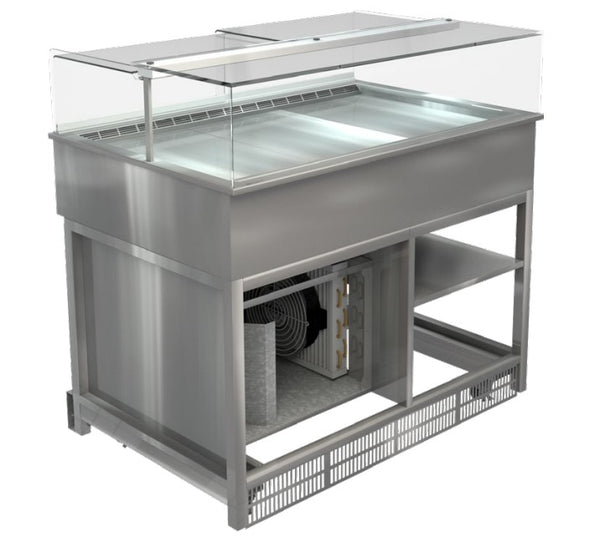 Cossiga LPRF12 | Freestanding LP Plus Refrigerated | Solid Front | With Rear Acrylic Doors | Fridge | Chilled Display Cabinet