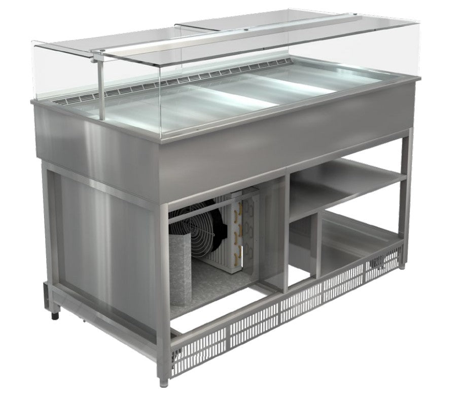 Cossiga LPRF15 | Freestanding LP Plus Refrigerated | Solid Front | With Rear Acrylic Doors | Fridge | Chilled Display Cabinet