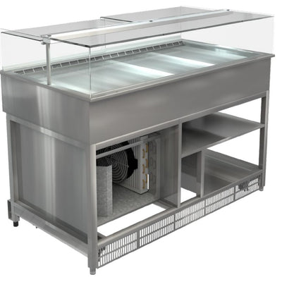 Cossiga LPRF15 | Freestanding LP Plus Refrigerated | Solid Front | With Rear Acrylic Doors | Fridge | Chilled Display Cabinet