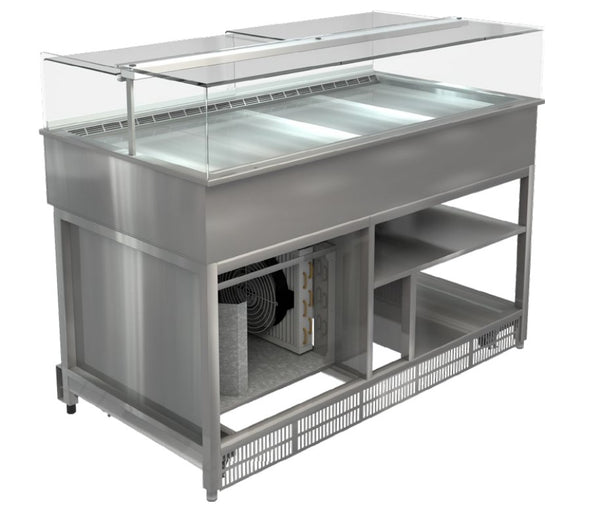 Cossiga LPRF15 | Freestanding LP Plus Refrigerated | Solid Front | With Rear Acrylic Doors | Fridge | Chilled Display Cabinet