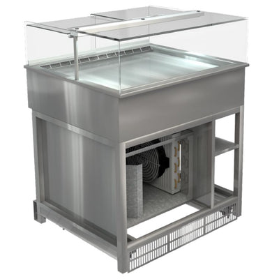 Cossiga LPRF9 | Freestanding LP Plus Refrigerated | Solid Front | With Rear Acrylic Doors | Fridge | Chilled Display Cabinet