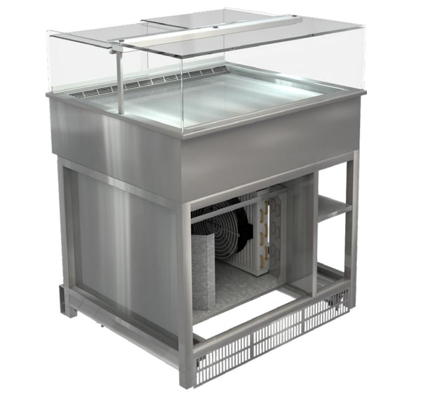 Cossiga LPRF9 | Freestanding LP Plus Refrigerated | Solid Front | With Rear Acrylic Doors | Fridge | Chilled Display Cabinet