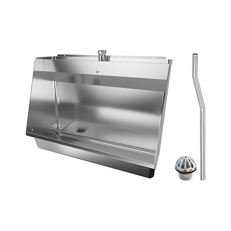 3monkeez M-SWHUR-600C Urinal Wall Hung, 25mm Top Centre Inlet, 50mm Centre Outlet, Includes M-FP600-C - 600mm Offset Flush pipe, URNG - Domed Urinal Grate - 600mmL