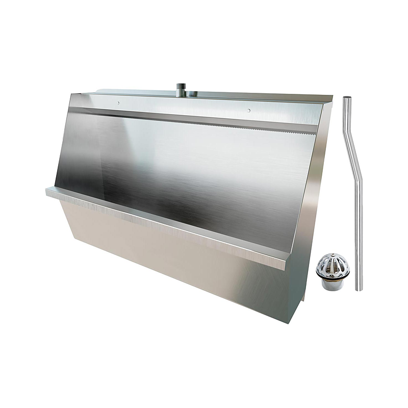 3monkeez M-SWHUR-900C Urinal Wall Hung, 25mm Top Centre Inlet, 50mm Centre Outlet, Includes M-FP600-C - 600mm Offset Flush pipe, URNG - Domed Urinal Grate - 900mmL