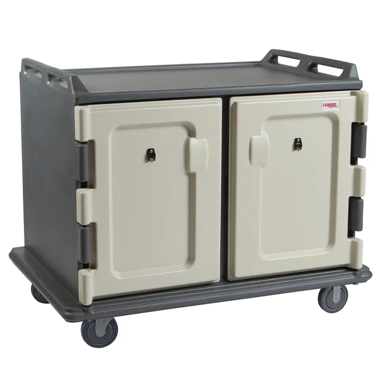 Cambro MDC1418S20191 20 Tray Meal Delivery Cart I Low Profile I 14" x 18" I Granite Gray