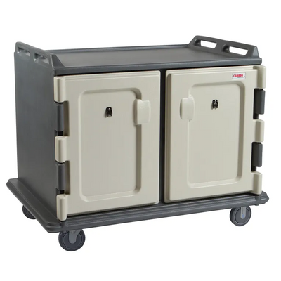 Cambro MDC1418S20191 20 Tray Meal Delivery Cart I Low Profile I 14" x 18" I Granite Gray