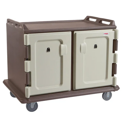Cambro MDC1418S20194 20 Tray Meal Delivery Cart I Low Profile I 14" x 18" I Granite Sand