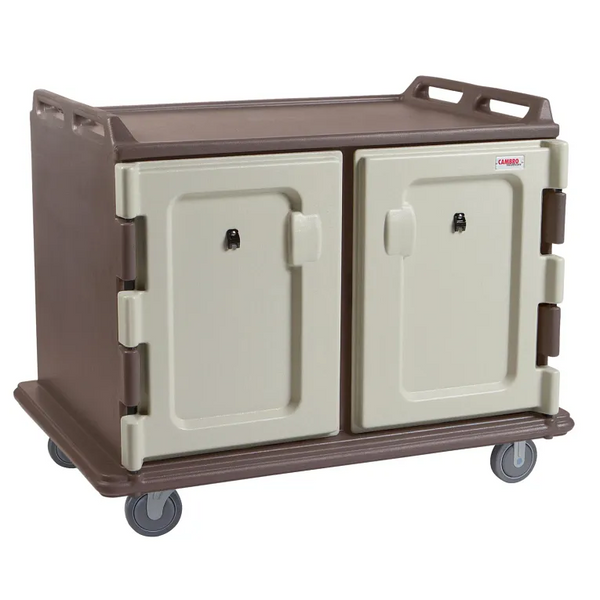 Cambro MDC1418S20194 20 Tray Meal Delivery Cart I Low Profile I 14" x 18" I Granite Sand