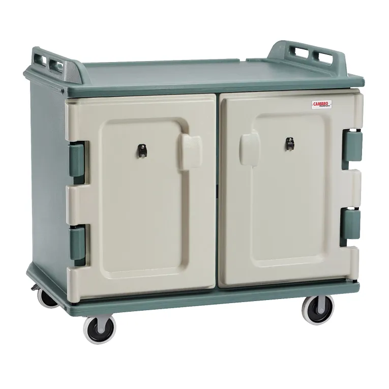 Cambro MDC1418S20401 20 Tray Meal Delivery Cart I Low Profile I 14" x 18" I Slate Blue