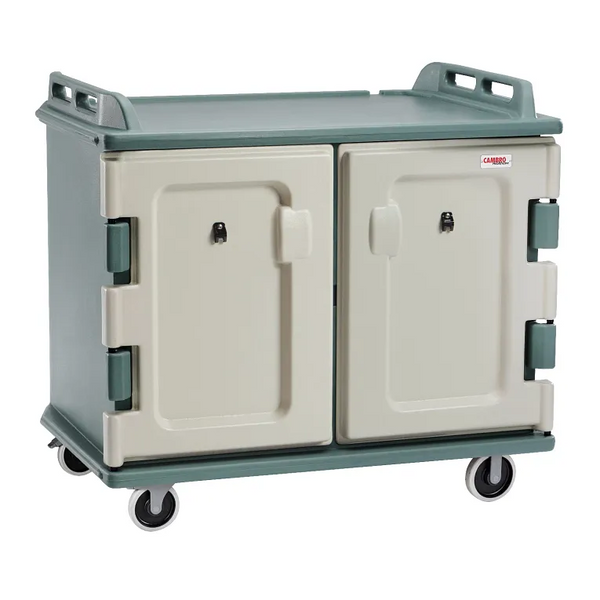 Cambro MDC1418S20401 20 Tray Meal Delivery Cart I Low Profile I 14" x 18" I Slate Blue