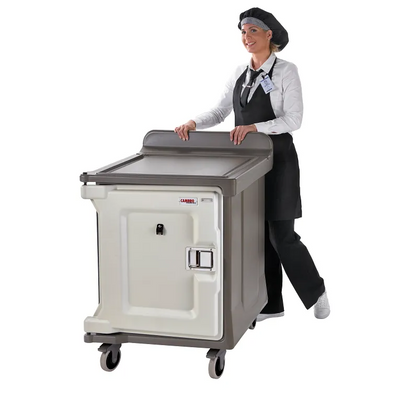 Cambro MDC1520S10HD194 10 Tray Room Service Cart I Low Profile I Heavy Duty Castors I Granite Sand