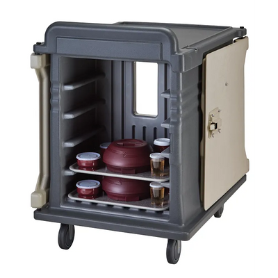 Cambro MDC1520S10D191 10 Tray Dual Access Room Service Cart I Low Profile I 15" x 20" I Granite Gray