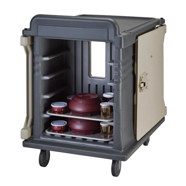 Cambro MDC1520S10D191 10 Tray Dual Access Room Service Cart I Low Profile I 15" x 20" I Granite Gray