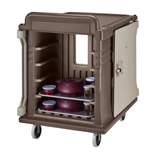 Cambro MDC1520S10D194 10 Tray Dual Access Room Service Cart I Low Profile I 15" x 20" I Granite Sand
