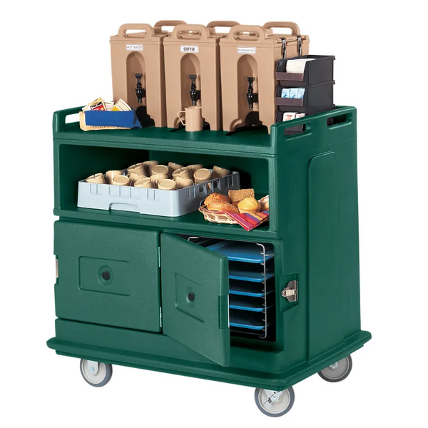 Cambro MDC24192 – Beverage Service Carts I Molded Top Counter I Granite Green