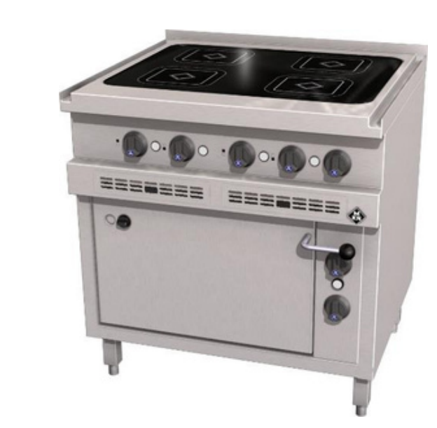 MKN 10013250 | Electric Induction Range | with 4-Zone Hob | & Electric Oven 1 1/2 GN | Optima 700MM | Heavy Duty | Induction Range